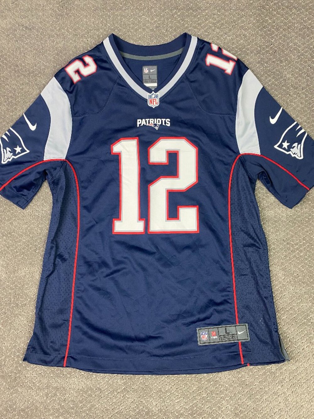 Nike On Field New England Patriots Tom Brady Jersey Mens Large NFL 472802-419